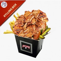 Kylling Box med pommes frites, salat og dressing